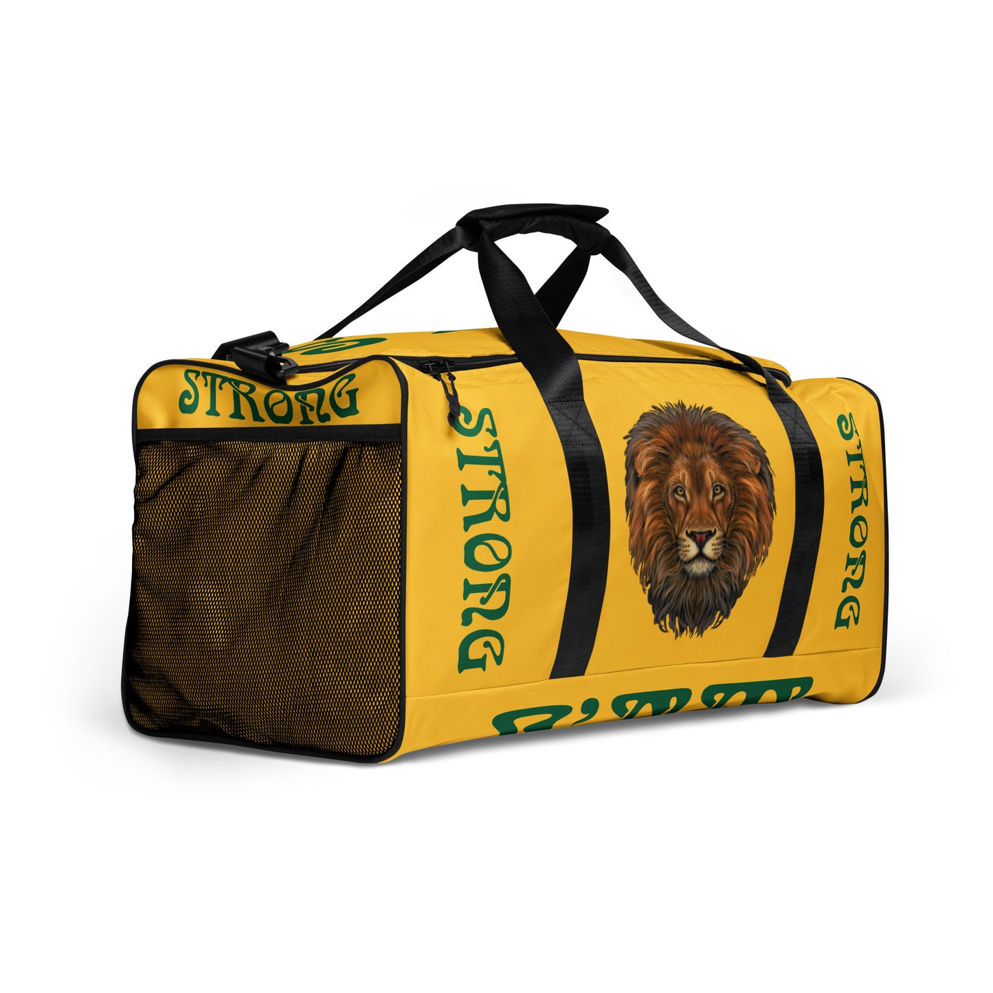 “STRONG”Yellow Duffle Bag W/Green Font