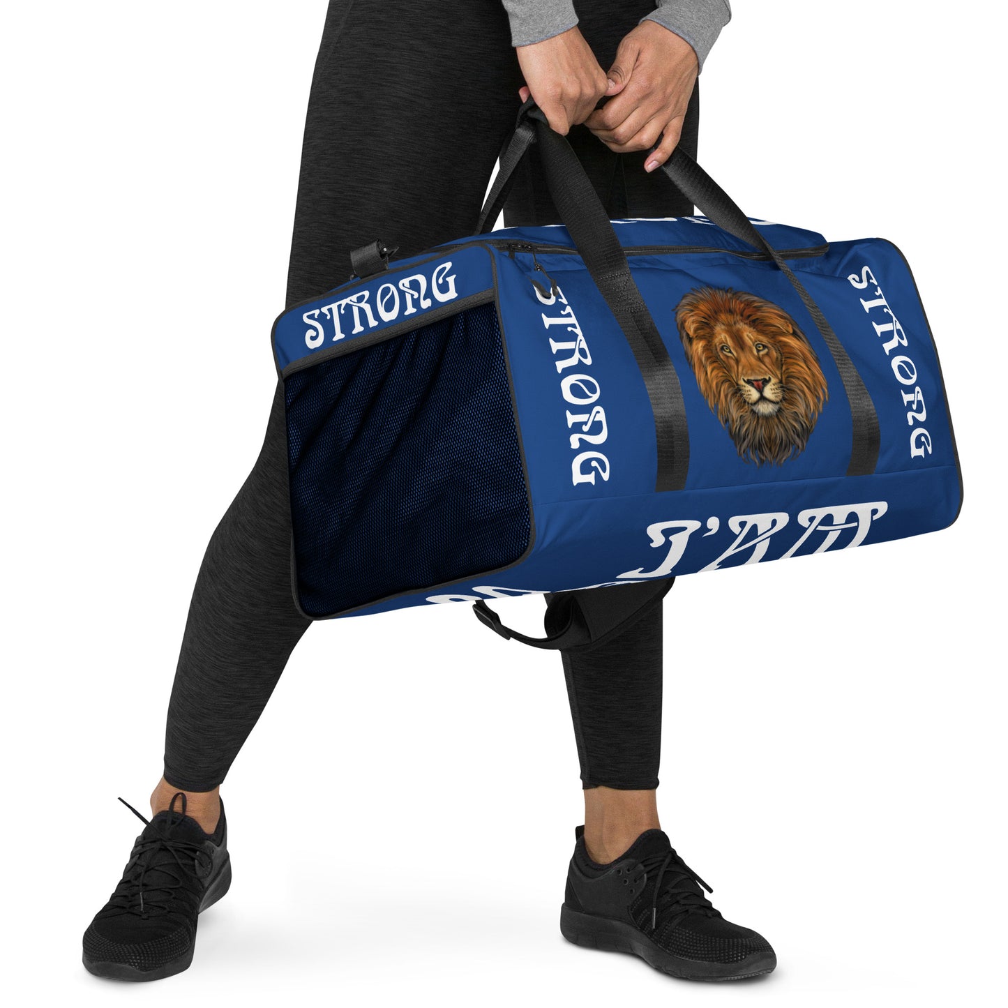 “STRONG” Blue Duffle Bag W/White Font