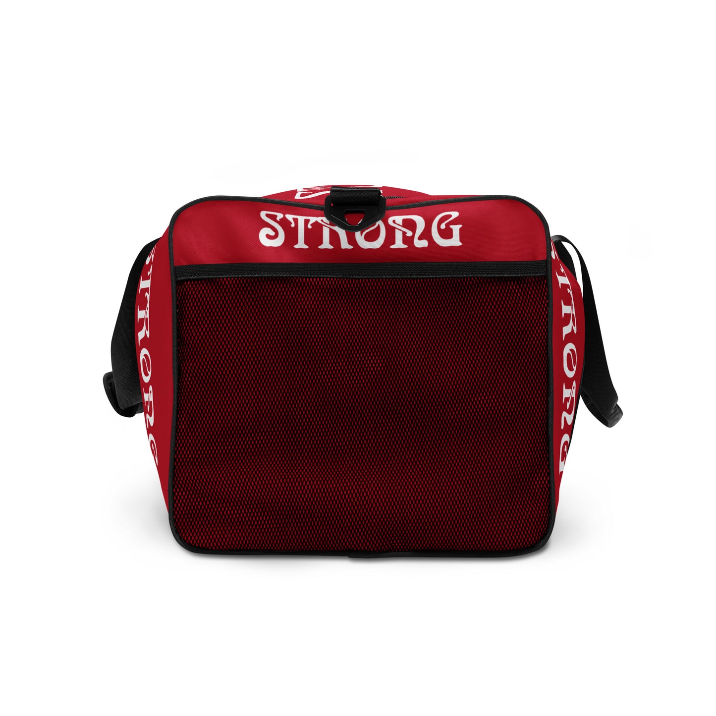 “STRONG”Red Duffle Bag W/White Font