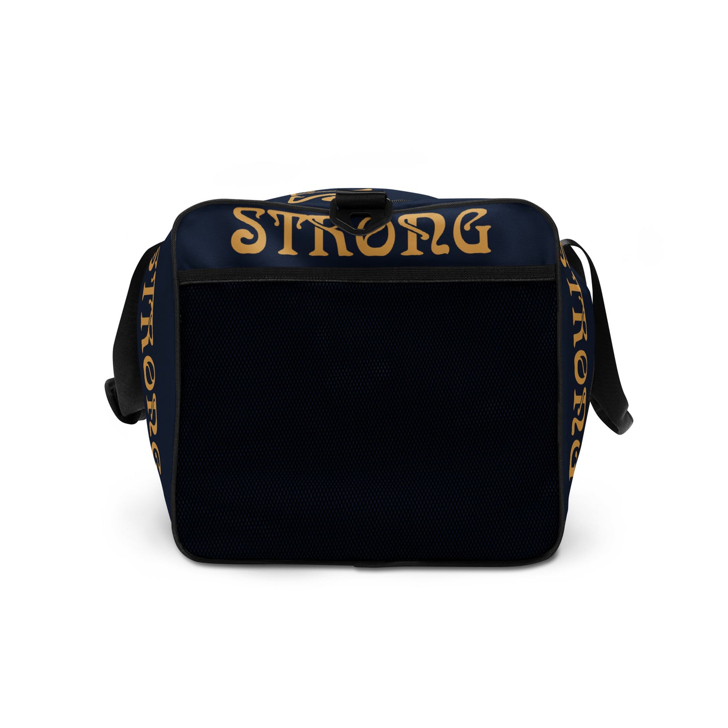 “STRONG” Navy Duffle Bag W/Fawn Font