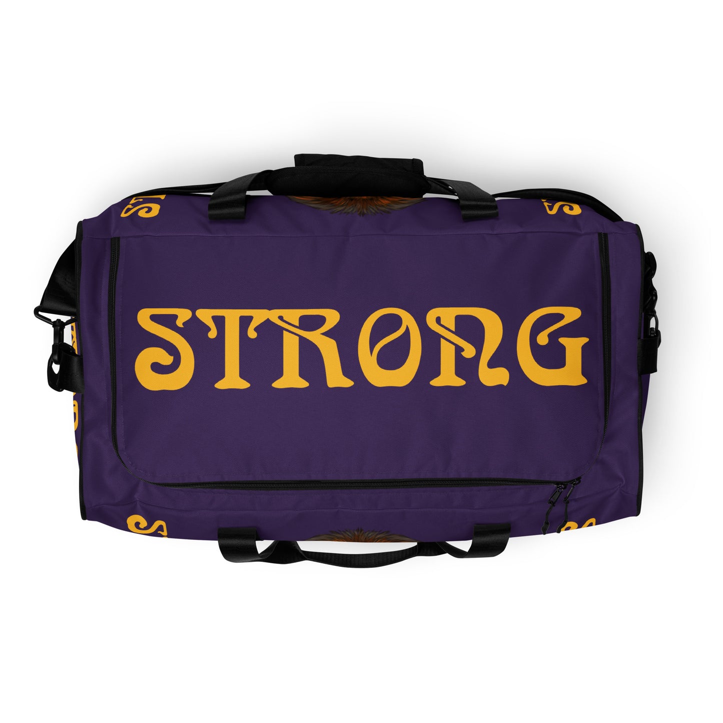 “STRONG”Purple Duffle Bag W/Yellow Font