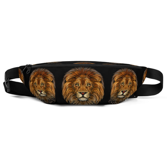 “LION”Black Fanny Pack