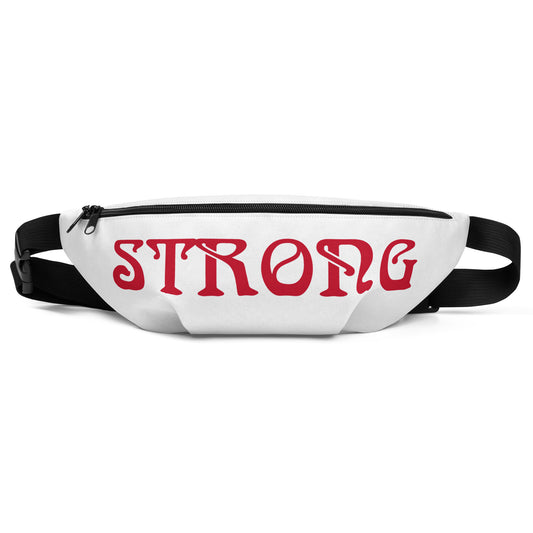 “STRONG”White Fanny Pack W/Red Font