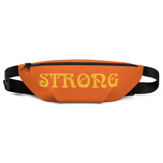 “STRONG”Orange Fanny Pack W/Yellow Font