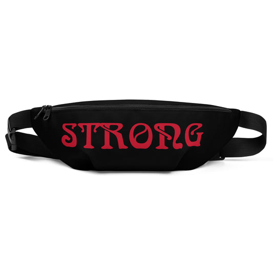 “STRONG”Black Fanny Pack W/Red Font