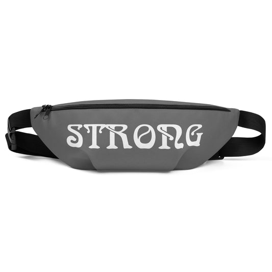 “STRONG”Grey Fanny Pack W/White Font