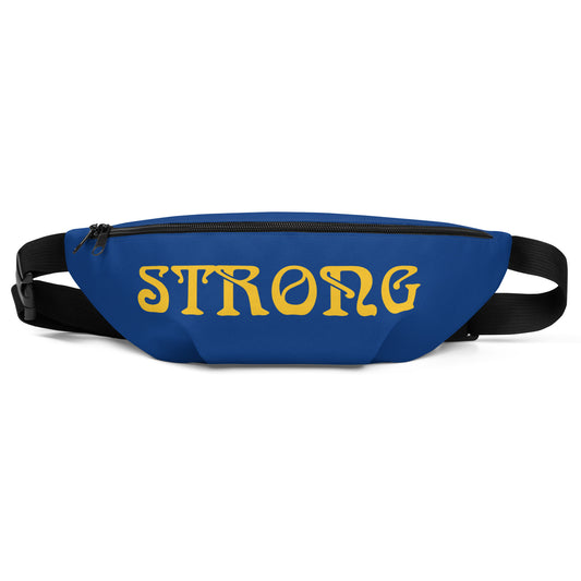 “STRONG”Blue Fanny Pack W/Yellow Font