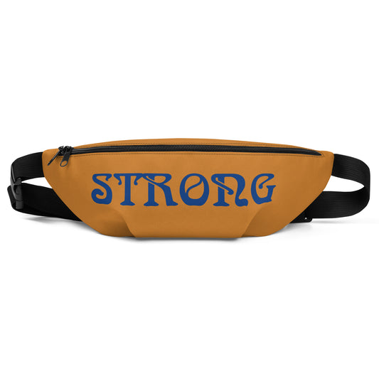 “STRONG”Bronze Fanny Pack W/Blue Font