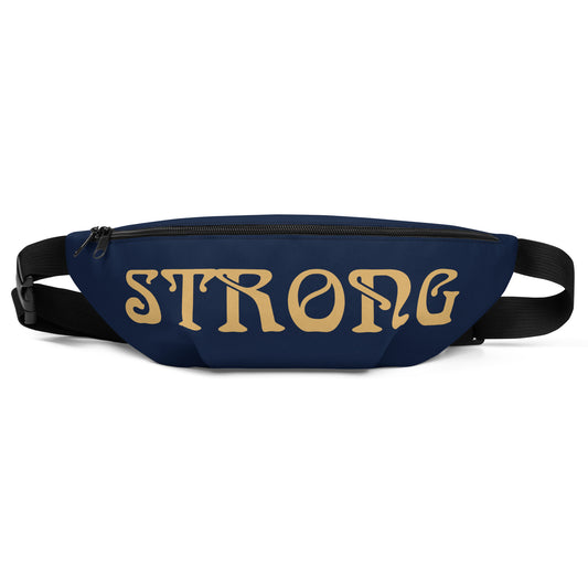 “STRONG”Navy Fanny Pack W/Fawn Font