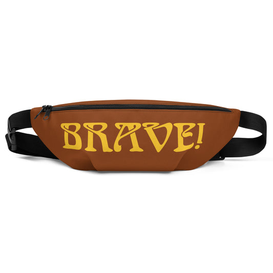 “STRONG”Brown Fanny Pack W/Yellow Font