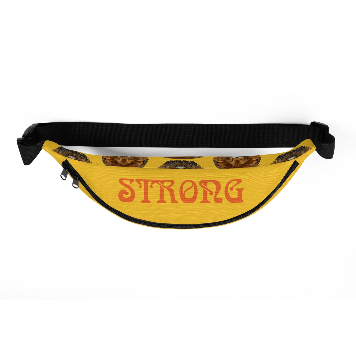 “STRONG”Yellow Fanny Pack W/Orange Font