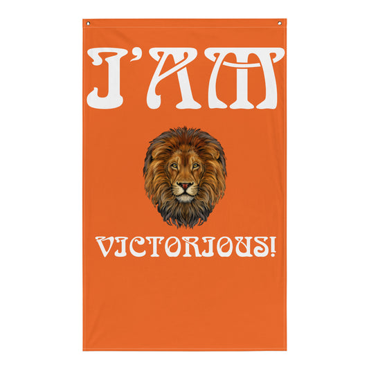 “I’AM VICTORIOUS!”Orange Flag W/White Font