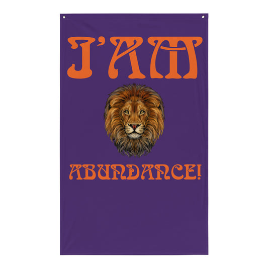 “I’AM ABUNDANCE!”Purple Flag W/Orange Font