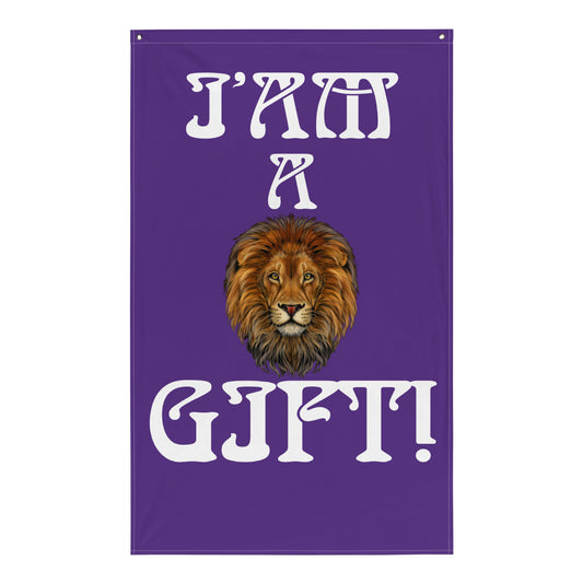 “I’AM A GIFT!”Purple Flag W/White Font