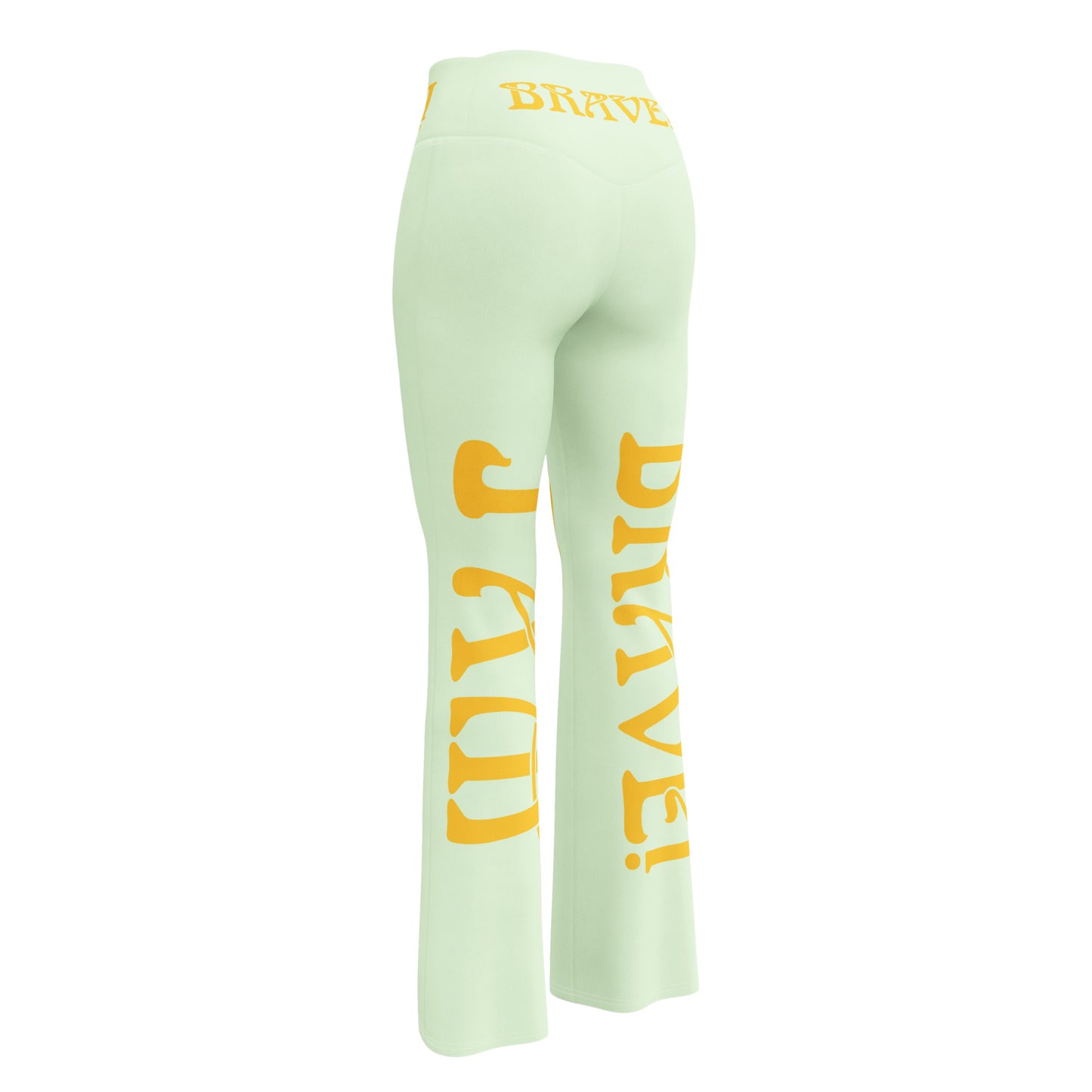 “I’AM BRAVE!” Panache Flare Leggings W/Yellow Font