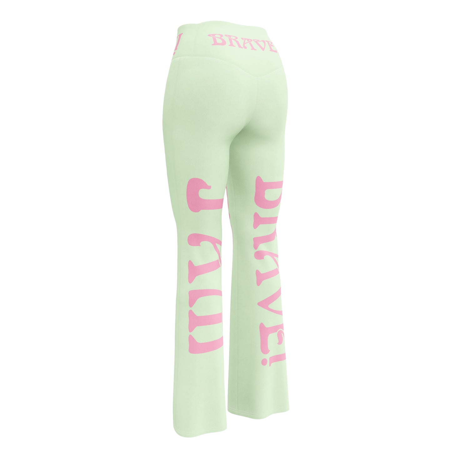 “I’AM BRAVE!” Panache Flare Leggings W/Cotton Candy Font