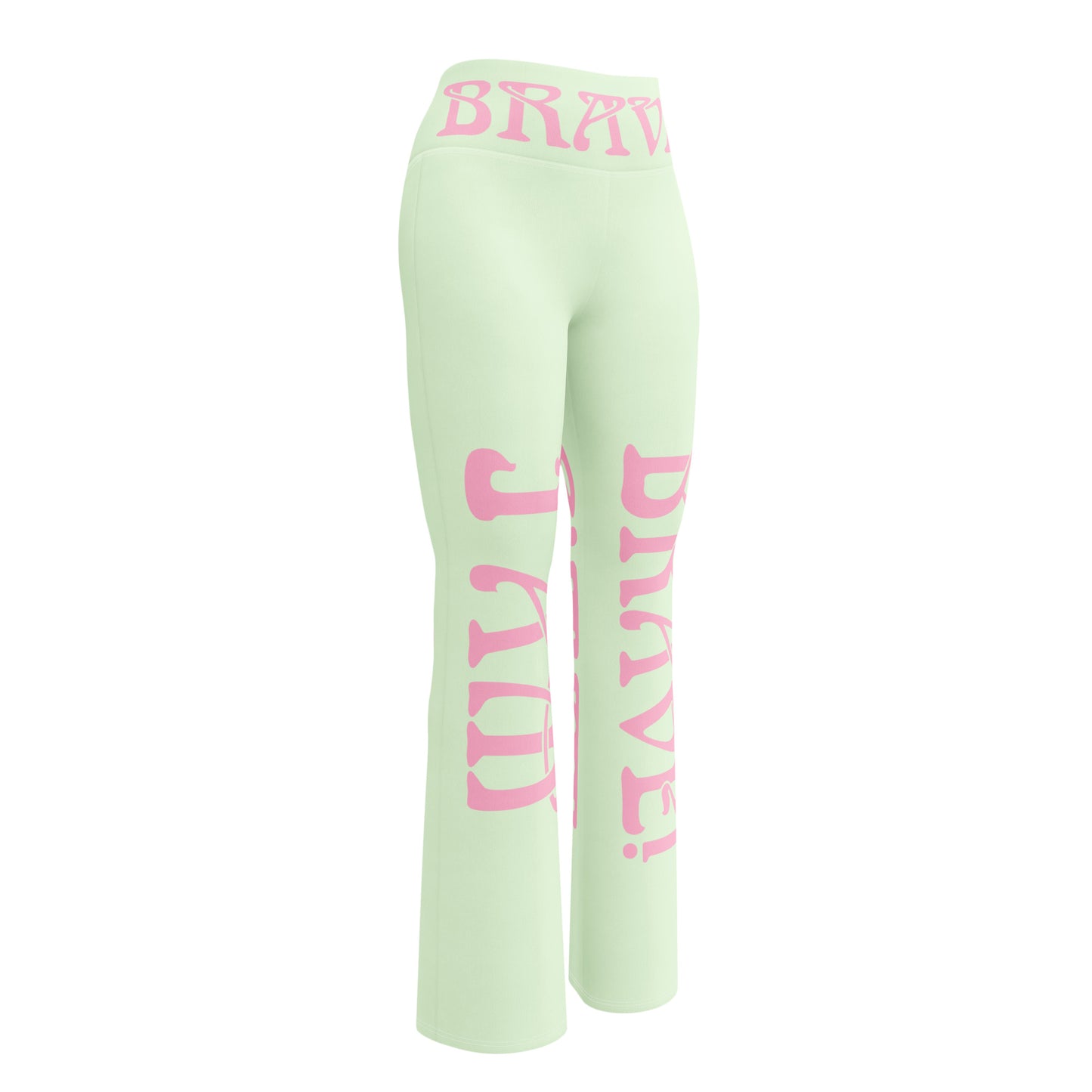 “I’AM BRAVE!” Panache Flare Leggings W/Cotton Candy Font