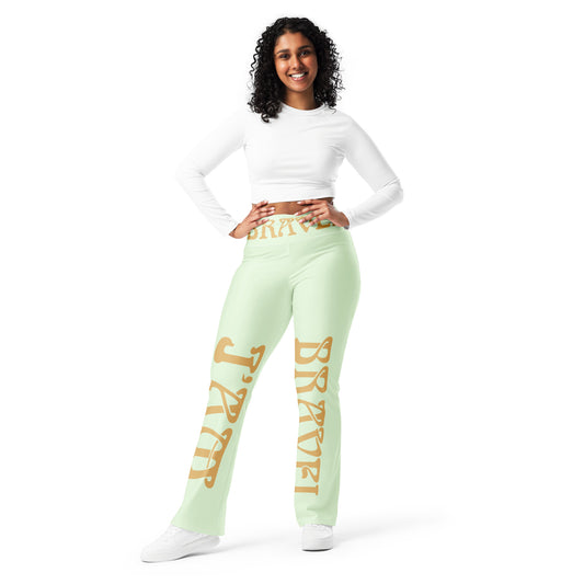 “I’AM BRAVE!” Panache Flare Leggings W/Fawn Font