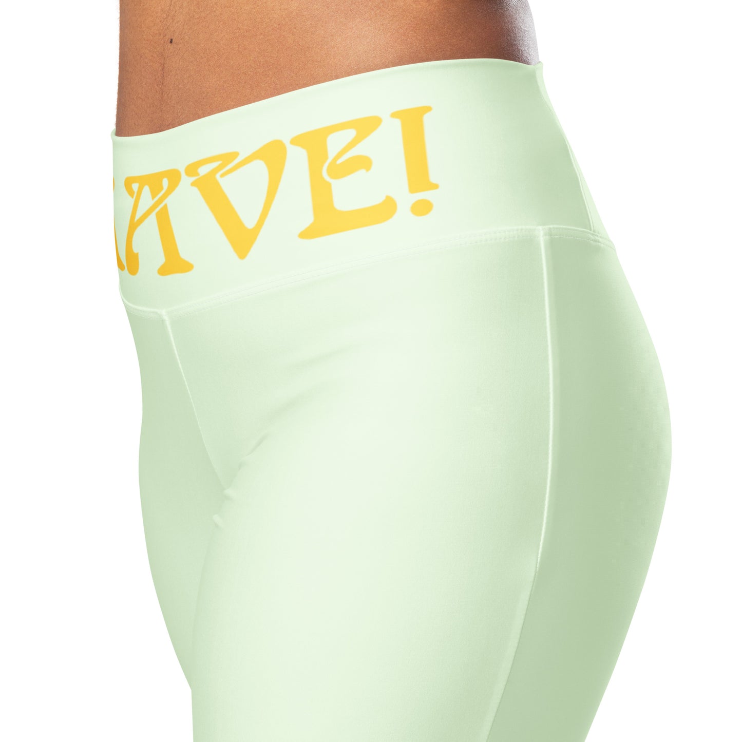 “I’AM BRAVE!” Panache Flare Leggings W/Yellow Font