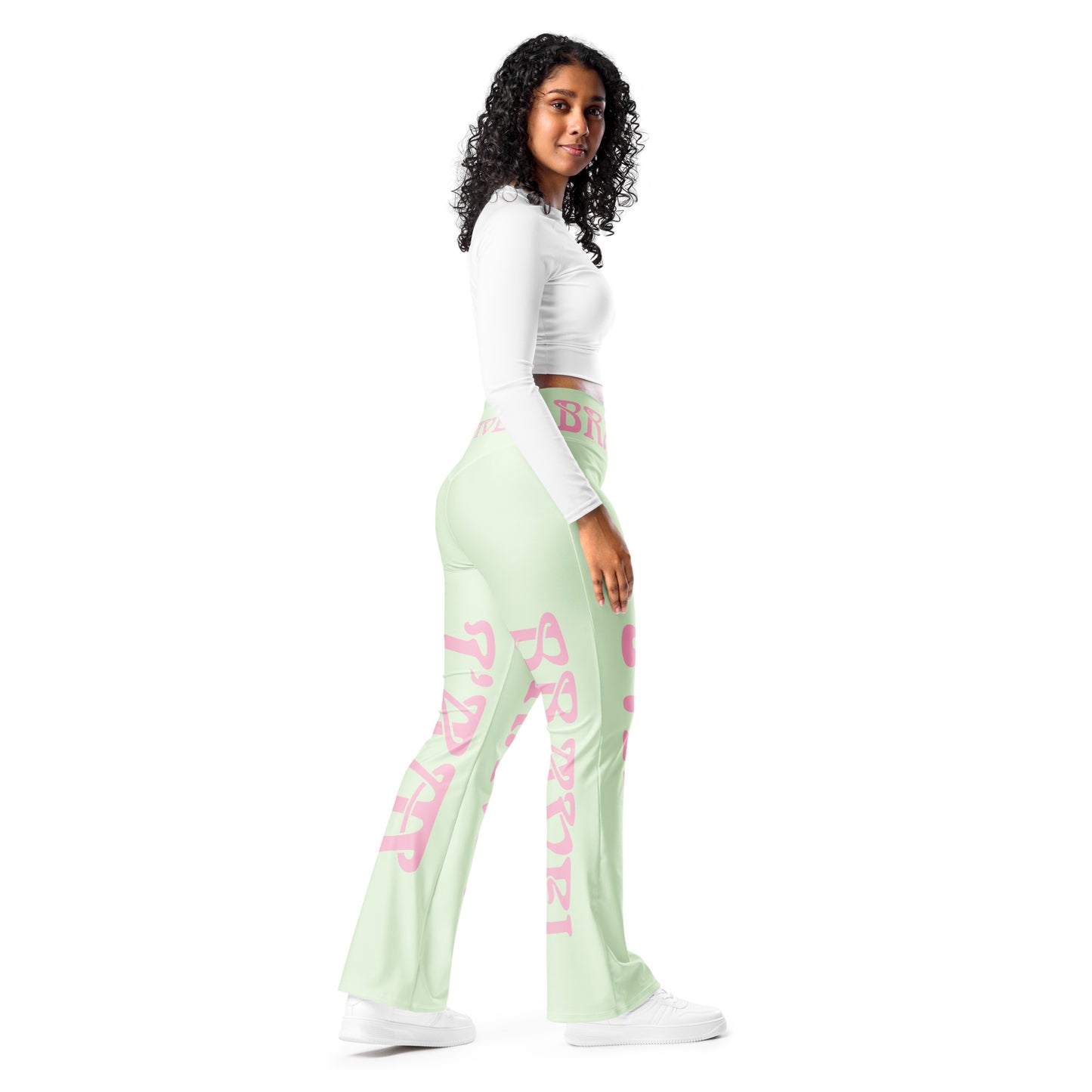 “I’AM BRAVE!” Panache Flare Leggings W/Cotton Candy Font