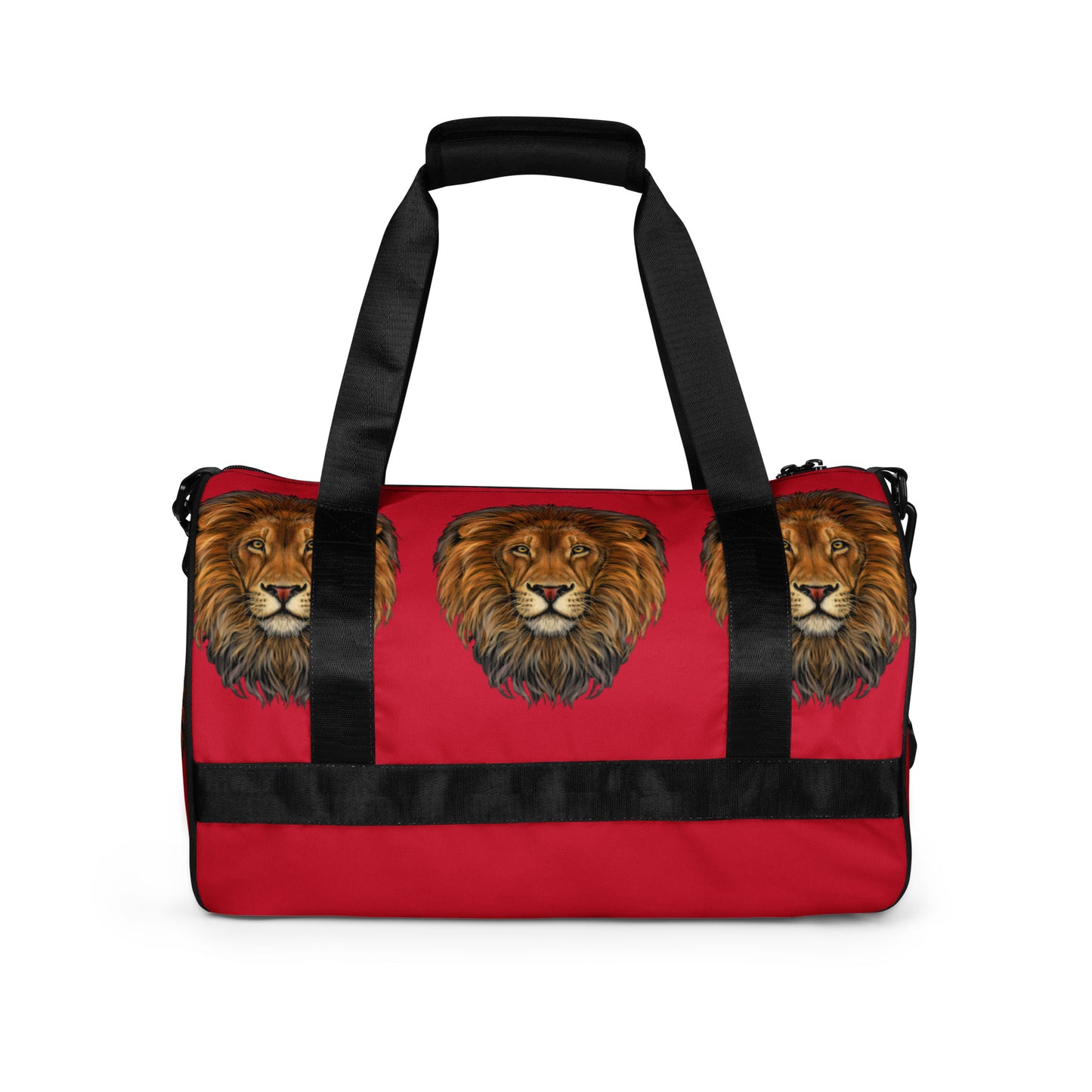 “STRONG LION” Red Gym Bag W/Black Font