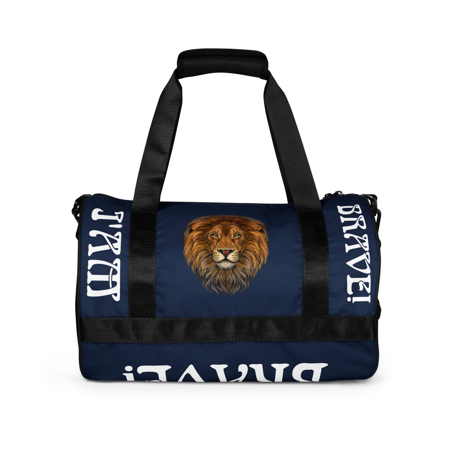 “I’AM BRAVE!” Navy Gym Bag W/White Font