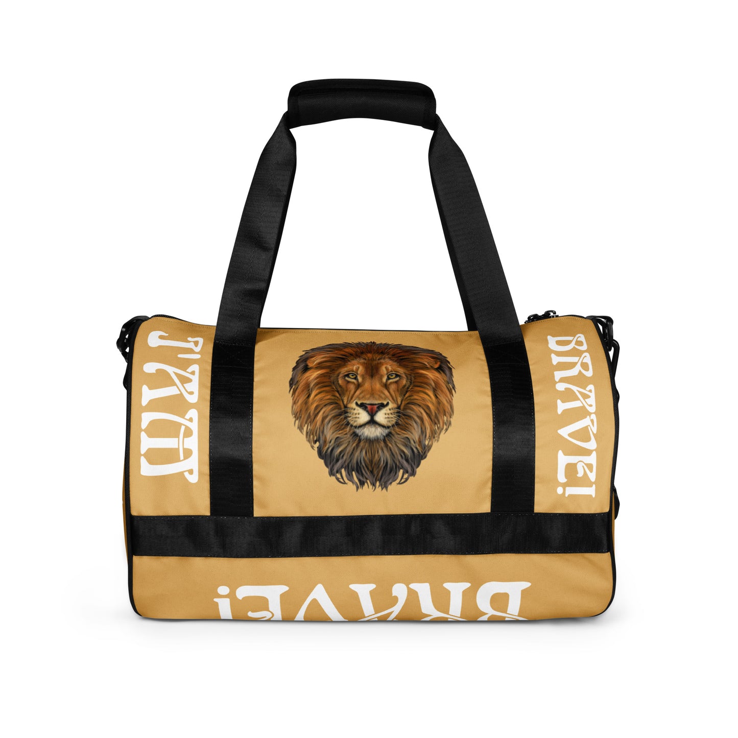 “I’AM BRAVE!”Fawn Gym Bag W/White Font