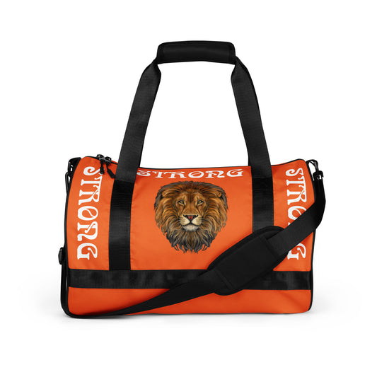 “STRONG” Orange Gym Bag W/White Font