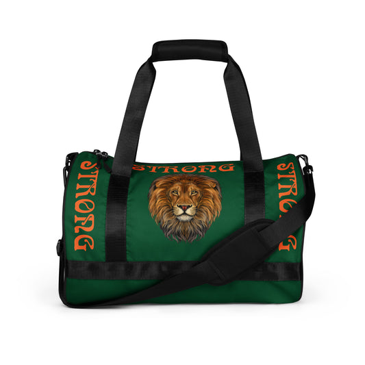 “STRONG” Green Gym Bag W/Orange Font