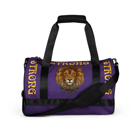 “STRONG” Purple Gym Bag W/Yellow Font