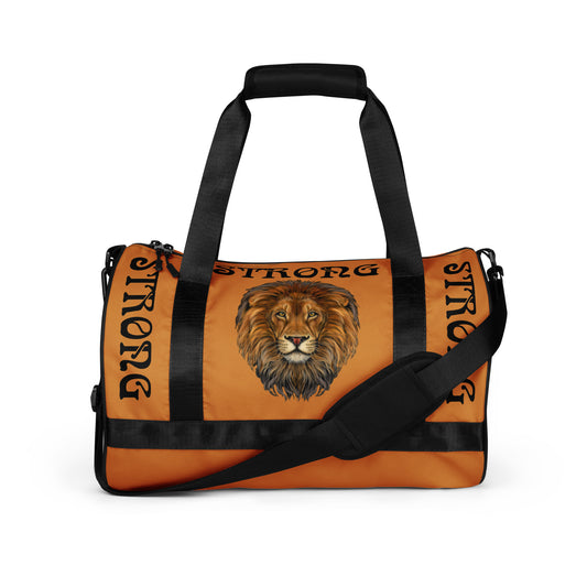 “STRONG” Bronze Gym Bag W/Black Font