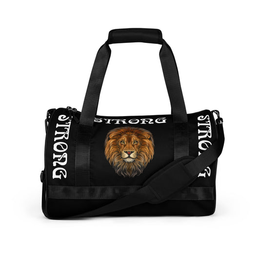 “STRONG” Black Gym Bag W/White Font