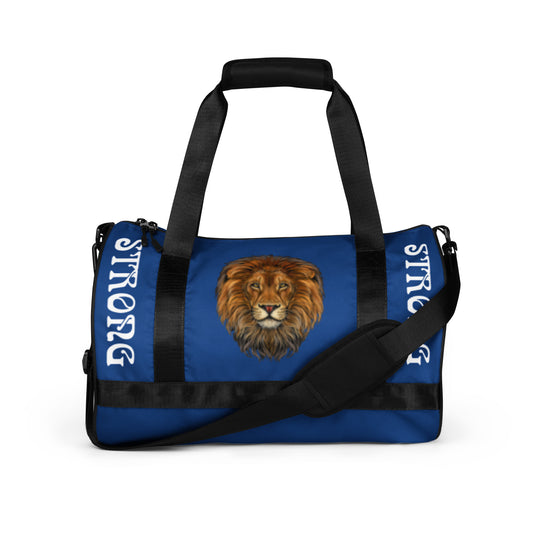 “STRONG” Blue Gym Bag W/White Font