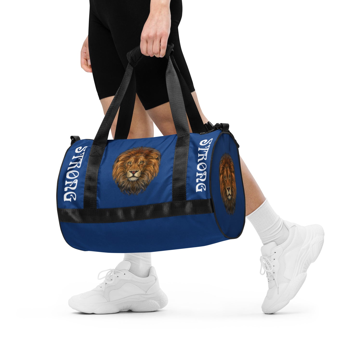 “STRONG” Blue Gym Bag W/White Font