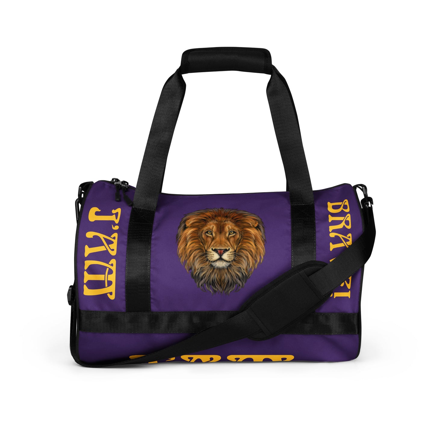 “I’AM BRAVE!” Purple Gym Bag W/Yellow Font