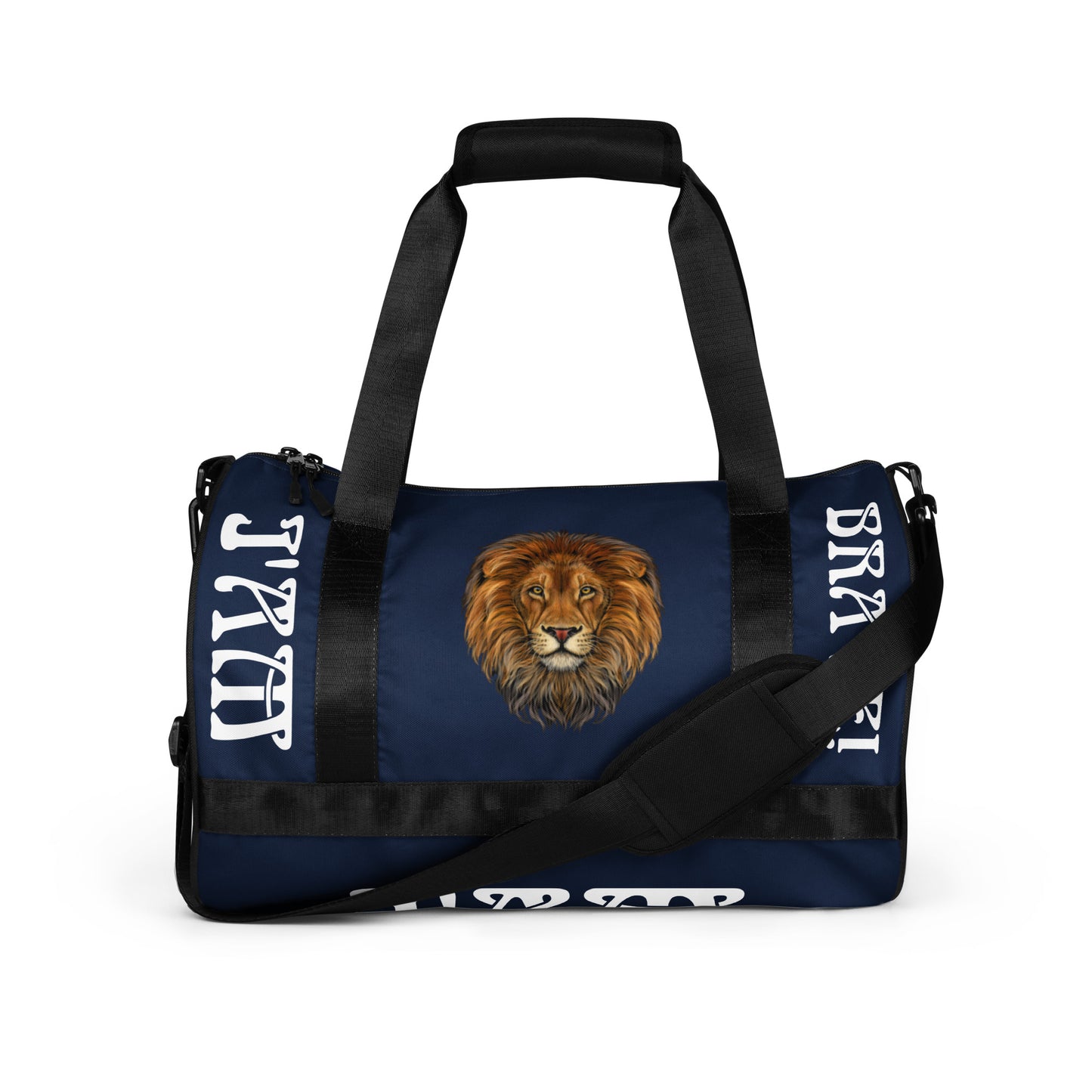 “I’AM BRAVE!” Navy Gym Bag W/White Font