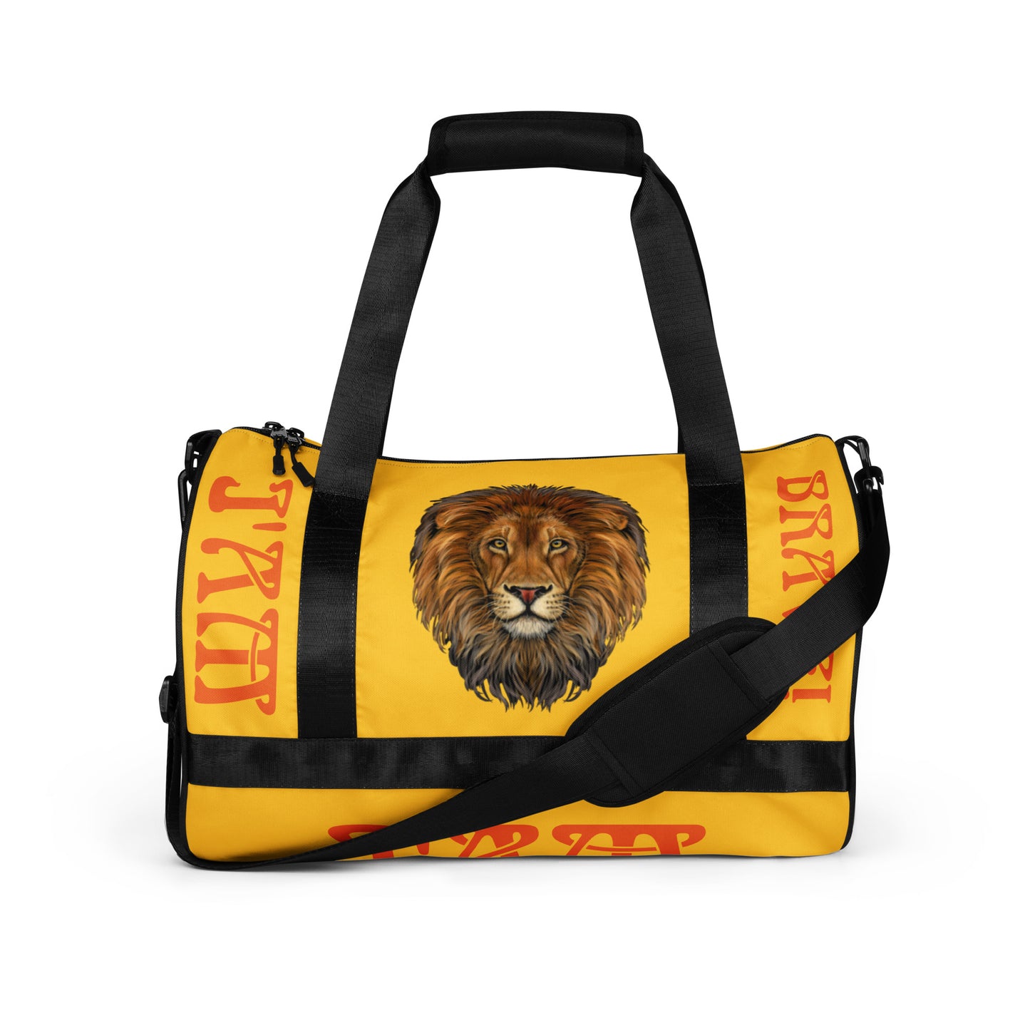 “I’AM BRAVE!”Yellow Gym Bag W/Orange Font