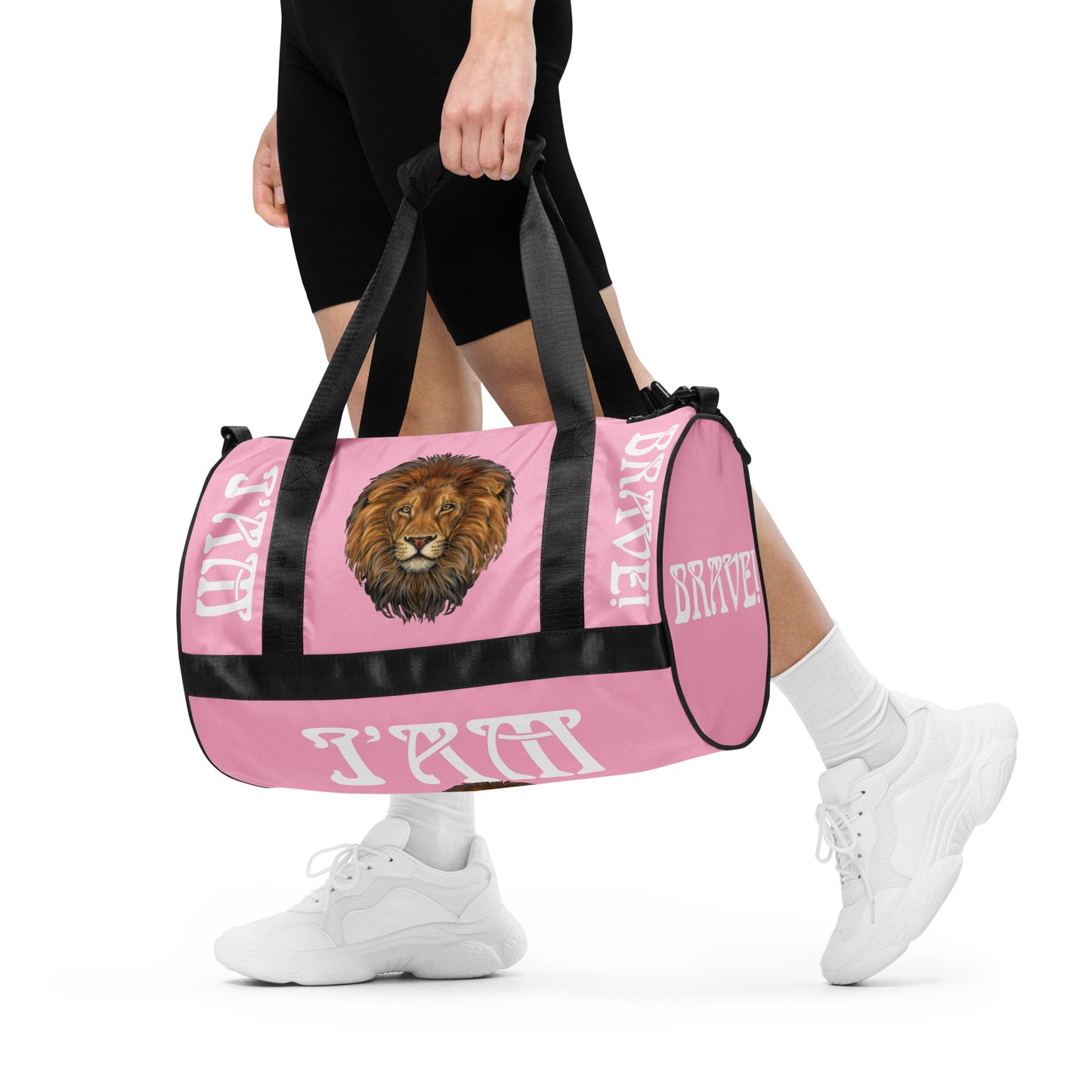 “I’AM BRAVE!” Cotton Candy Gym Bag W/White Font