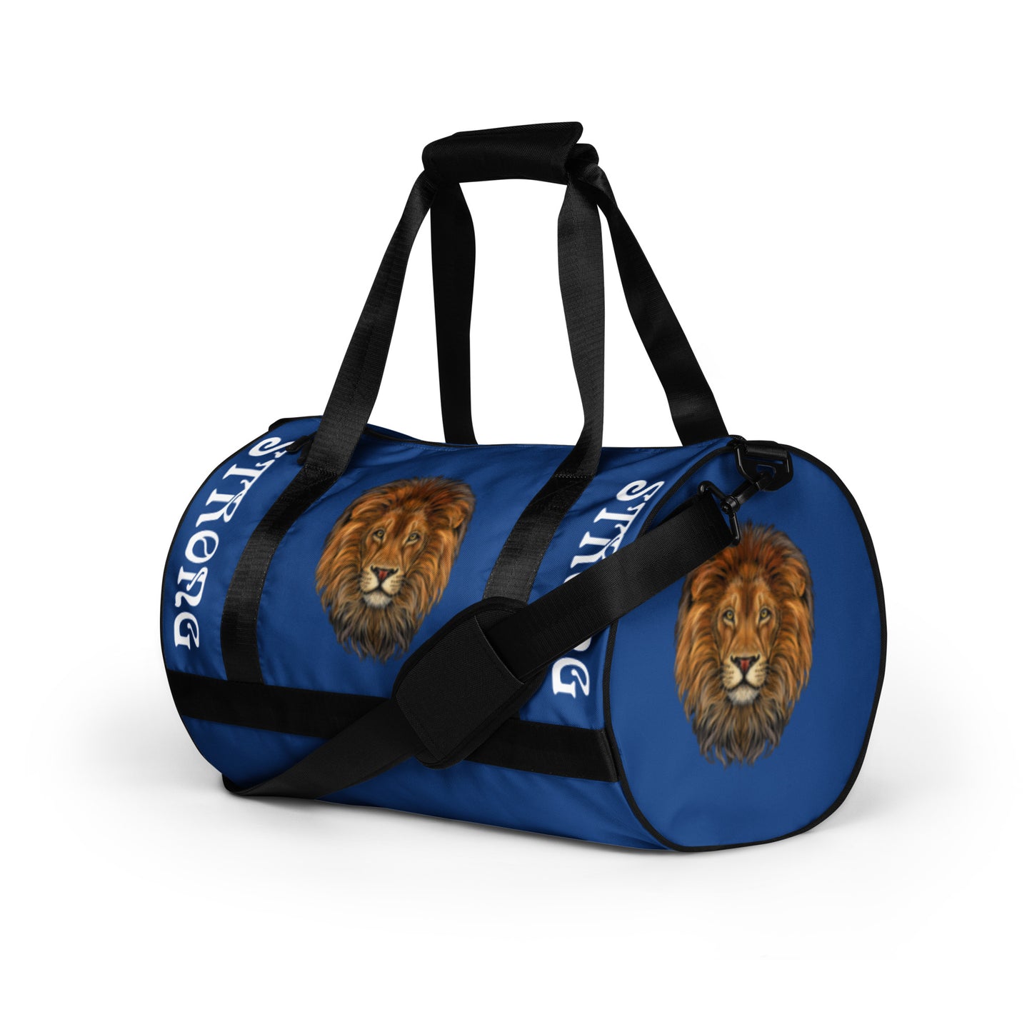 “STRONG” Blue Gym Bag W/White Font