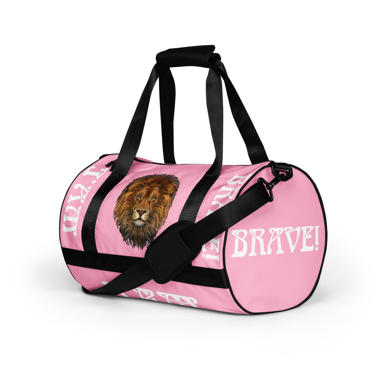 “I’AM BRAVE!” Cotton Candy Gym Bag W/White Font