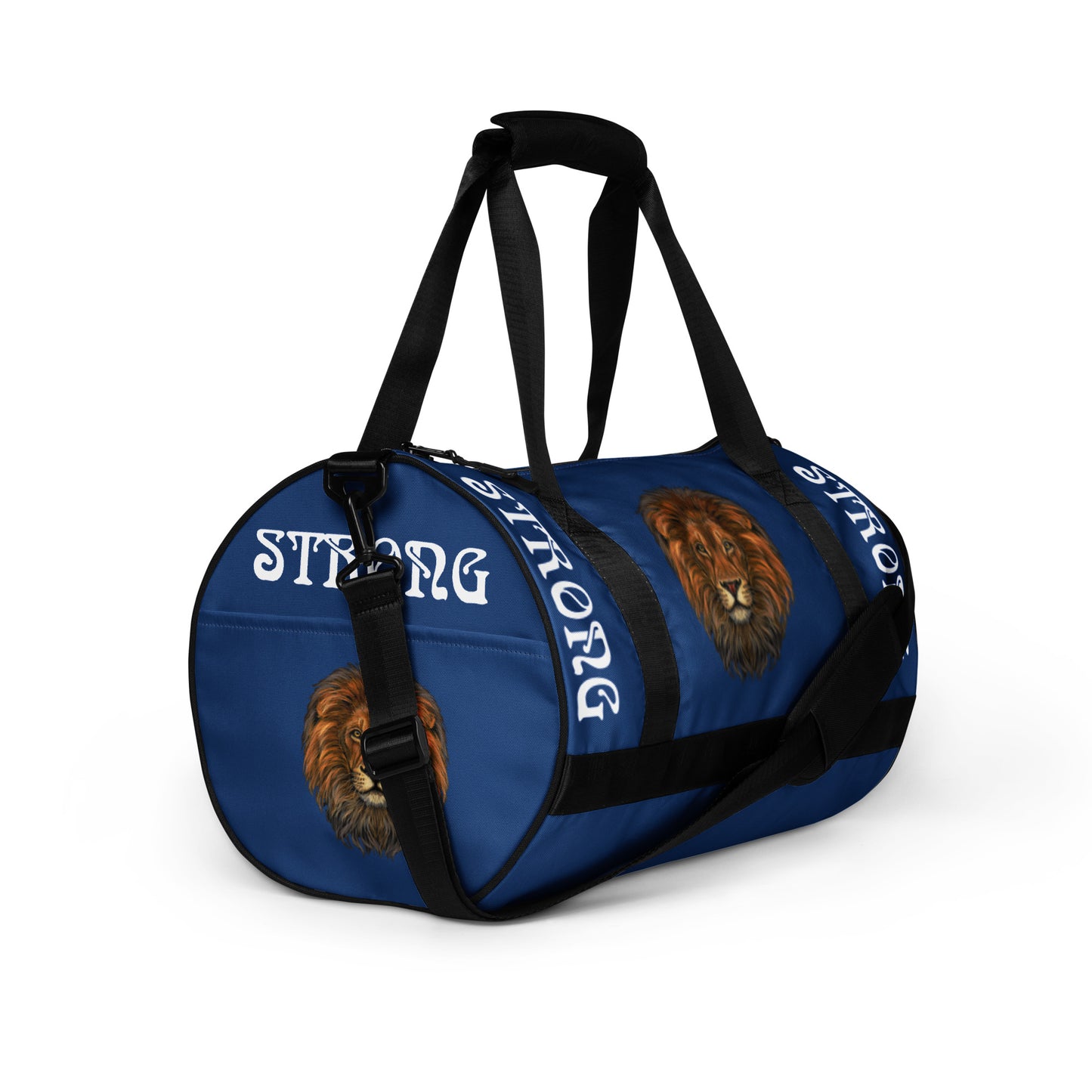 “STRONG” Blue Gym Bag W/White Font