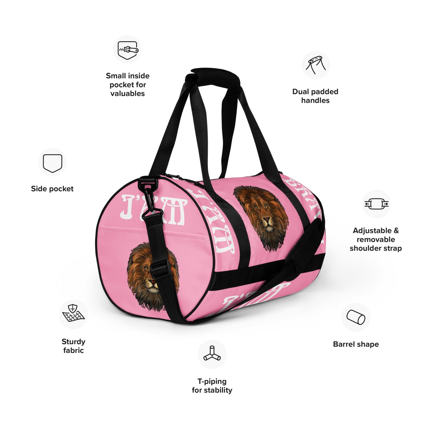 “I’AM BRAVE!” Cotton Candy Gym Bag W/White Font