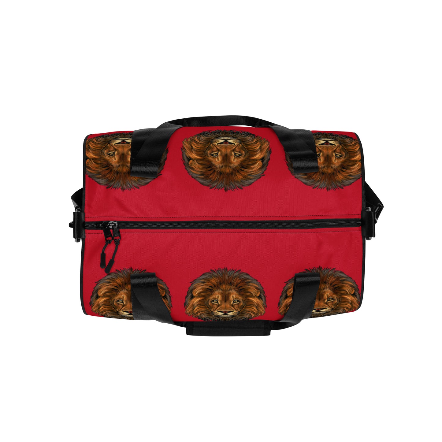 “STRONG LION” Red Gym Bag W/Black Font