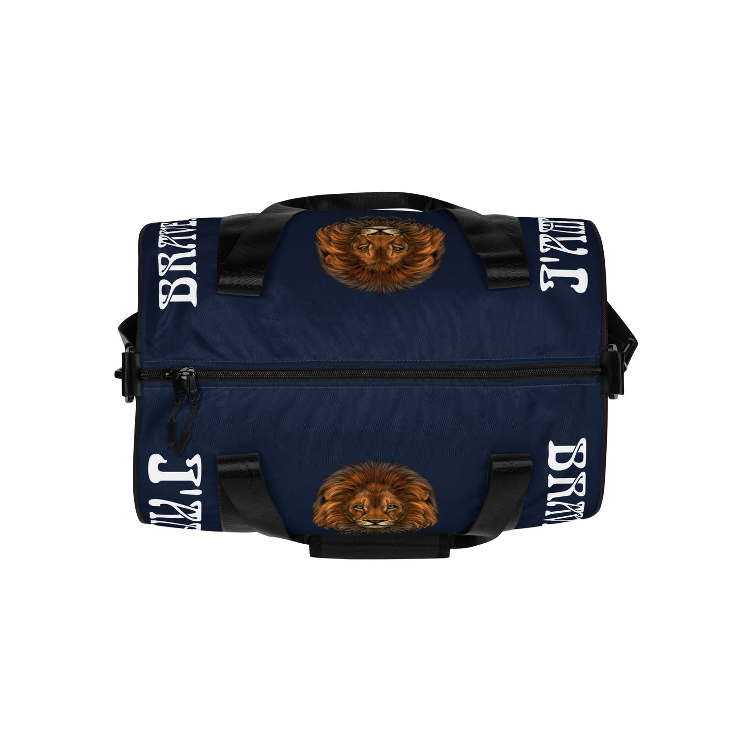 “I’AM BRAVE!” Navy Gym Bag W/White Font