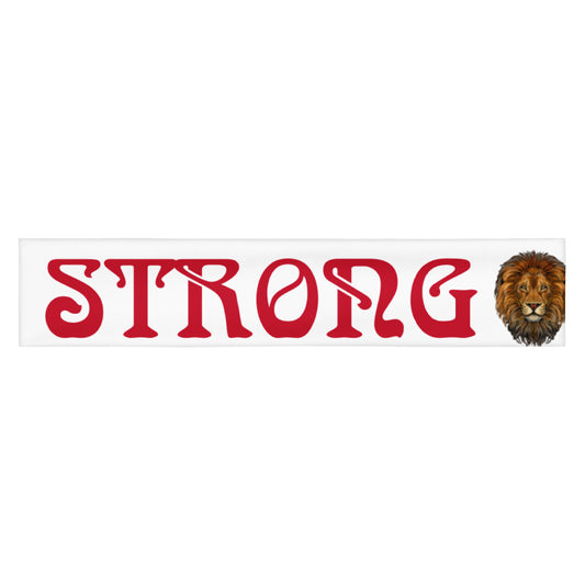 “STRONG” White Headband W/Red Font