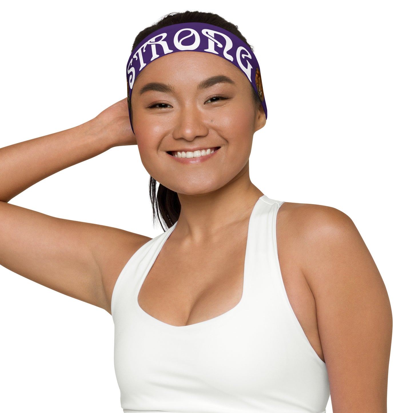 “STRONG” Purple Headband W/White Font