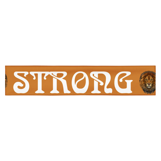 “STRONG” Brown Headband W/White Font