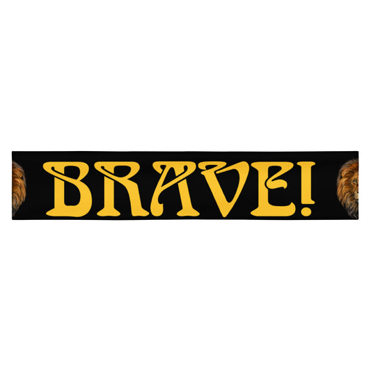 “BRAVE!” Black Headband W/Yellow Font