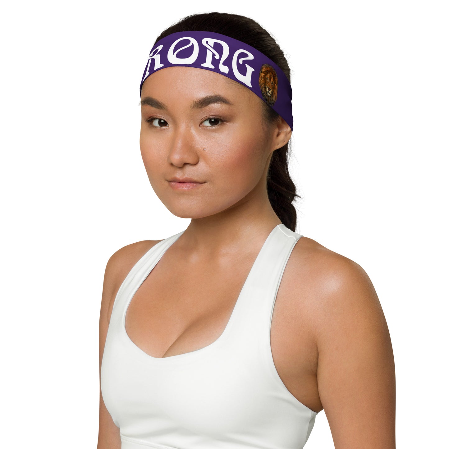 “STRONG” Purple Headband W/White Font