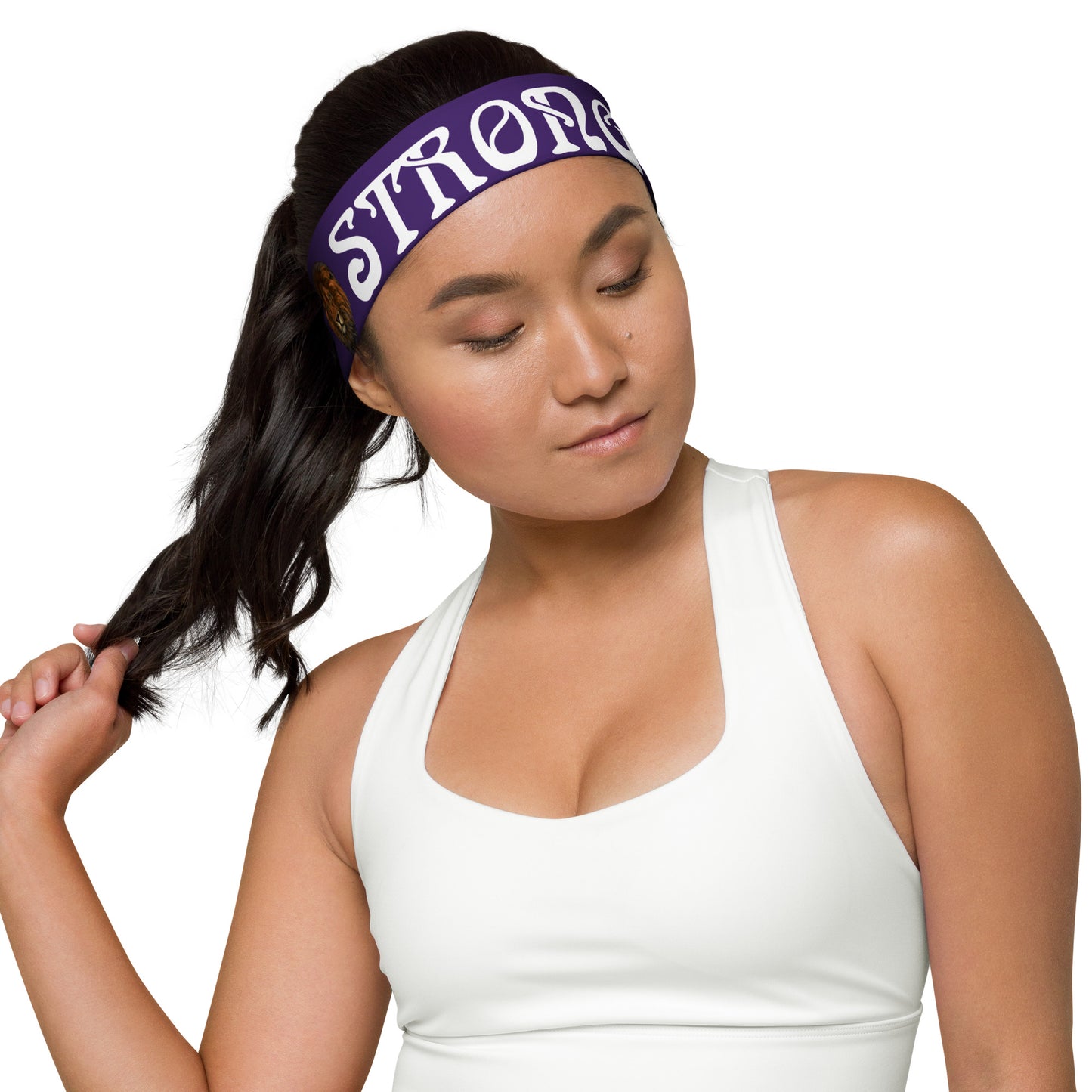 “STRONG” Purple Headband W/White Font